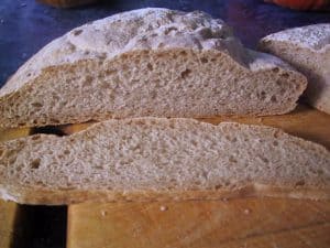 20% Bran plus rue ciabatta, sliced
