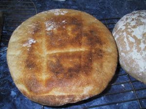 Bread bottom, showing tile lines