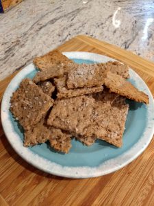 Our salted spent grain rye crackers