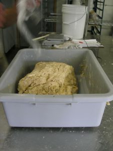 After the final fold, the dough is put back in the bus tub" /></a> 			<br />