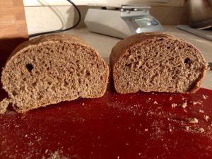 A crumb shot of the pan breads