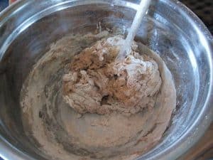 Stirring up Myrtle ALlen's Brown Bread