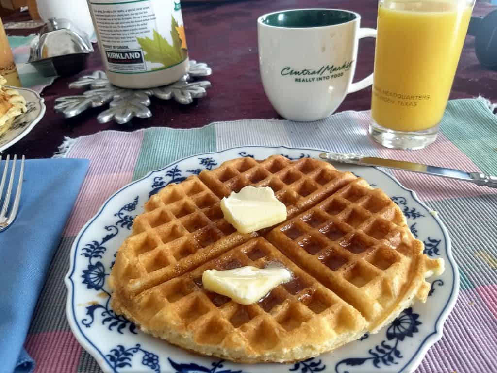 Sourdough waffles - part of a great breakfast!