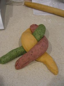 Garden Herb Bread being braided